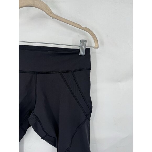 Lululemon Cropped Legging Women 6 Black Sheer Athletic Yoga Gym Workout - Picture 7 of 7